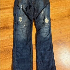 True Religion Baggy Jeans Size 36 Made In USA Distressed